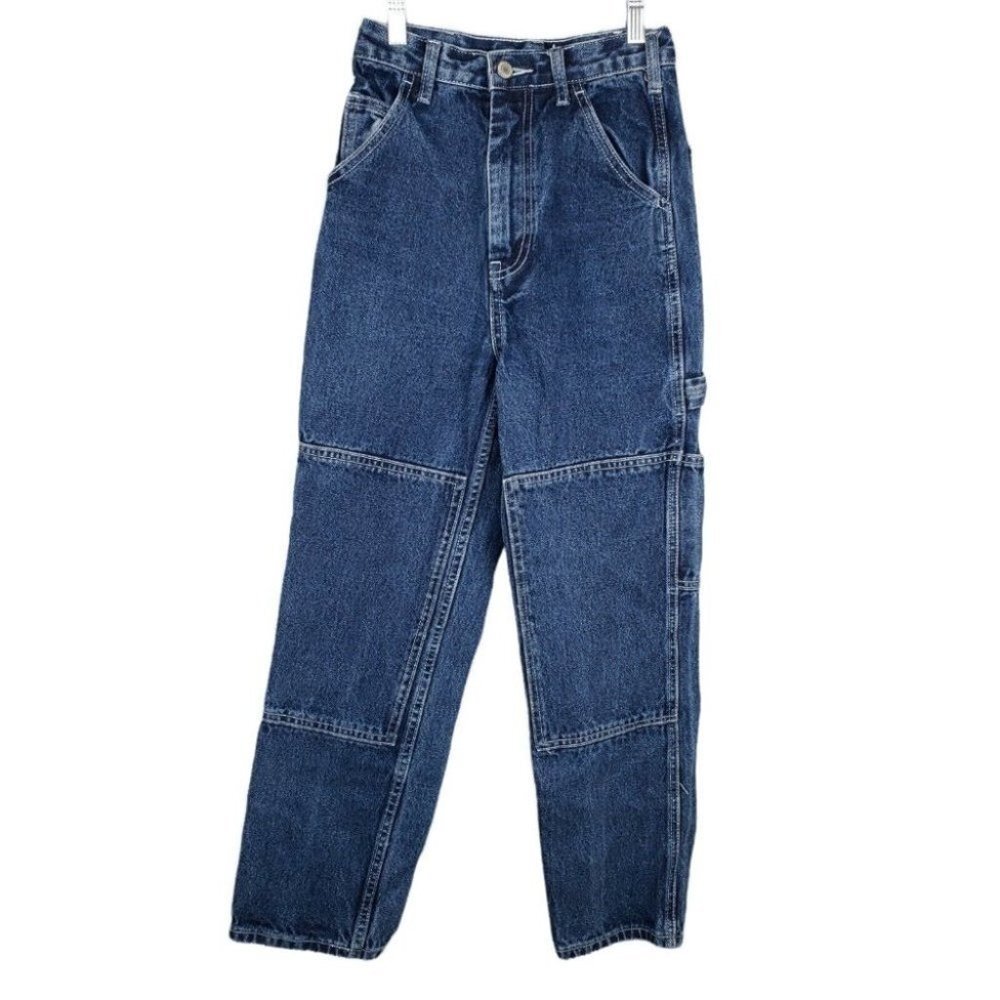 Brandy Melville J Galt Dark-Wash High-Waisted Painter Carpenter Mom Jeans Small